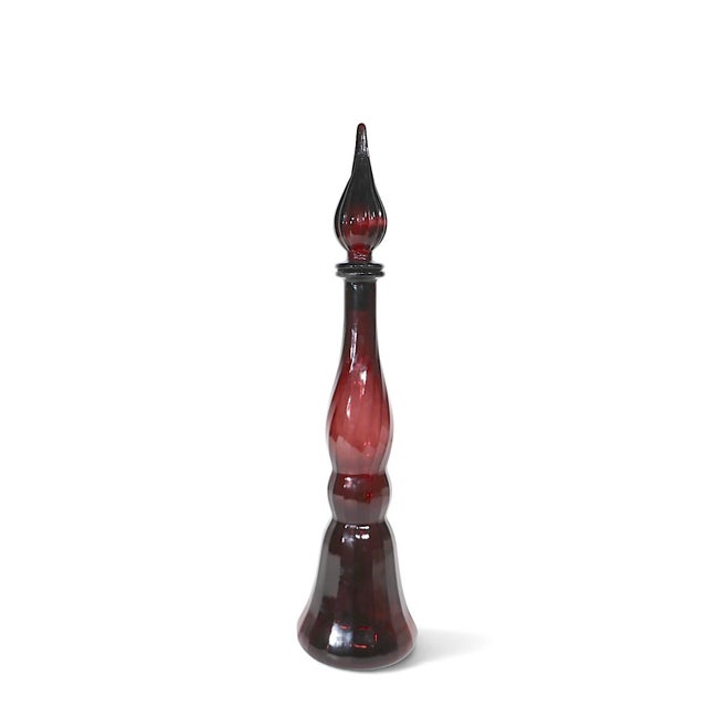 Mid Century Empoli Rossini Amethyst Glass Genie Bottle Made in Italy C 1950/60's For Sale In New York - Image 6 of 9
