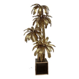 Four-Headed Brass Palm Tree Table Lamp, 010s For Sale