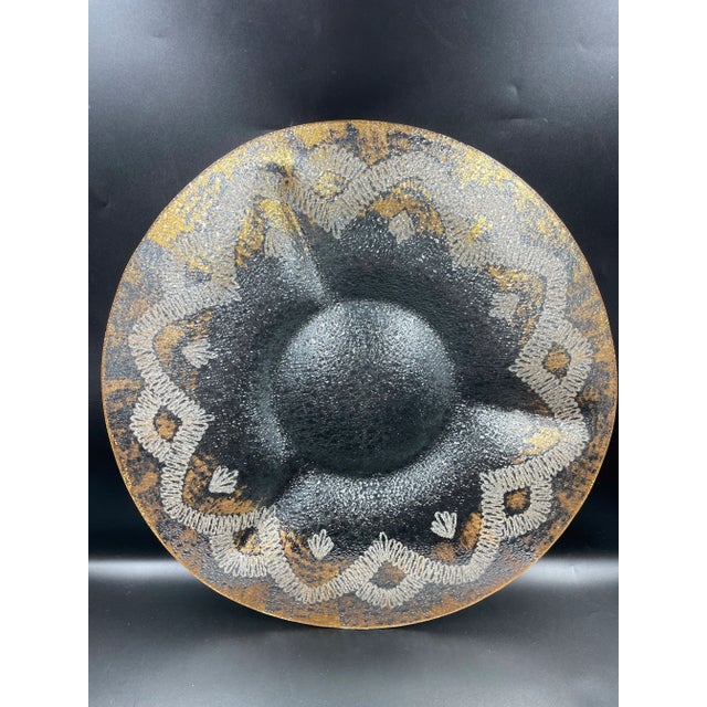 Gold Dorothy Thorpe Mid-Century Modern Atomic Textured Serving Platter For Sale - Image 10 of 13