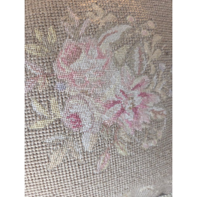 Vintage Needlepoint Floral Pillow For Sale In Indianapolis - Image 6 of 7
