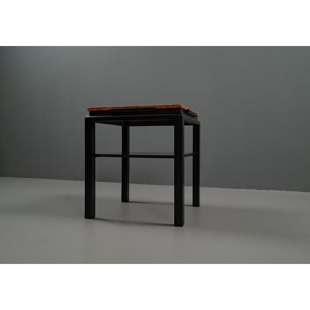 Art Deco Side Table in Black Lacquer with Red Marble Top, Germany, 1925 For Sale - Image 16 of 17