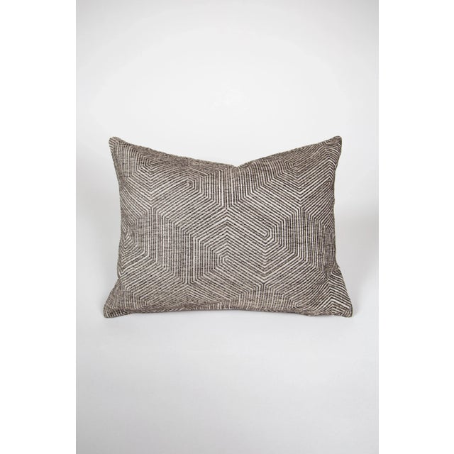 2020s Gray Geometric Pillow For Sale - Image 5 of 5