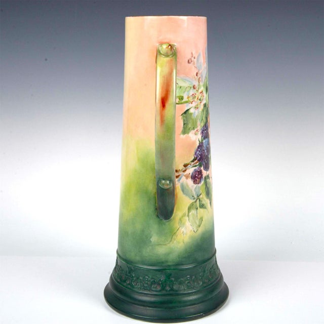 Ceramic American Belleek Porcelain Tall Tankard, Blackberry For Sale - Image 7 of 8