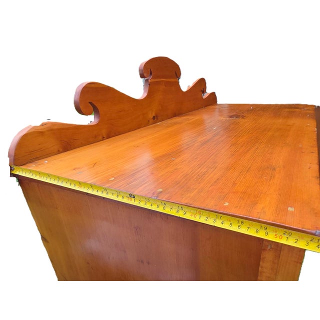 Traditional Antique American Empire Two-Over-Four Tiger Maple Dresser With Glass Knobs For Sale - Image 3 of 8