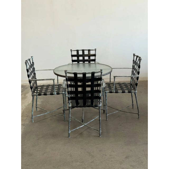 Mid-Century Modern Mid 20th Century Patinated Outdoor Table Set, 5 Pieces For Sale - Image 3 of 18