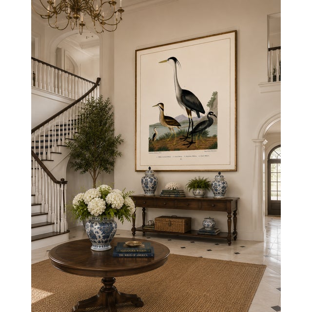 Paper Great Heron & Marsh Birds, Vintage Natural History Art Print Reproduction, 40" X 60" For Sale - Image 7 of 11