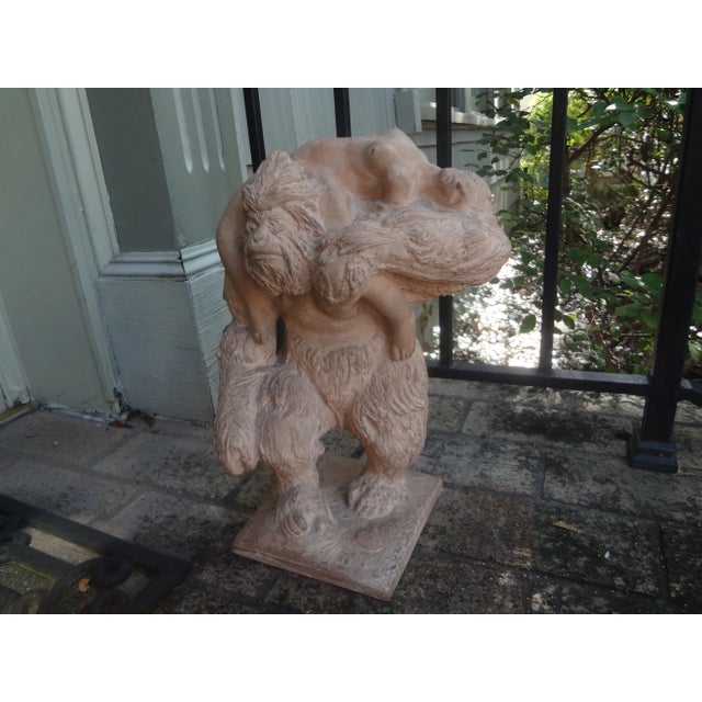 Tan French Terracotta Sculpture Depicting King Kong For Sale - Image 8 of 13