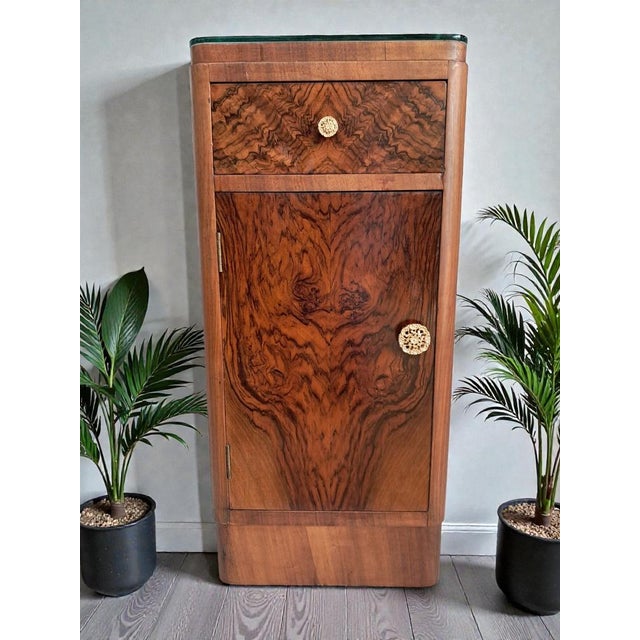 Art Deco Bedside Cabinets in Walnut, 1930, Set of 2 For Sale - Image 15 of 18