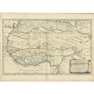 Antique Map of Western Africa with Lots of Details on the Coast, 1655 For Sale