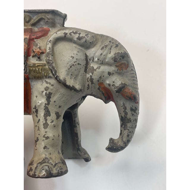 Vintage Cast Iron Circus Elephant Bank For Sale In Chicago - Image 6 of 12