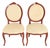 Karges Style French Provincial Louis XV Brown Lacquered Side Chairs or Dining Chairs, Pair For Sale