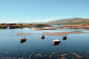 Contemporary Coastal Landscape Photograph, Isle of Mull, Scotland 'Small Boats, Mull', 54 X 36" Fine Art Photography Print