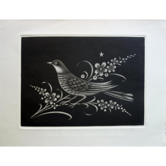 Kiyoshi Hasegawa, Bird on a Flower of Light, Original Engraving For Sale - Image 6 of 6