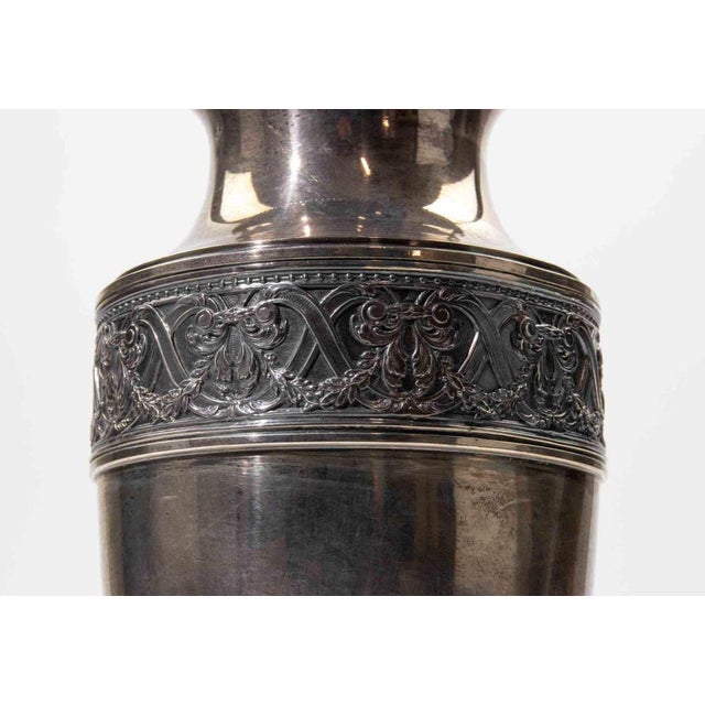 Vintage Silver-Plated Classical Urn Vase, 1960s For Sale - Image 4 of 5