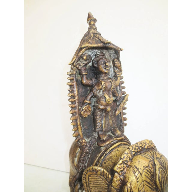 1960s Tribal Dhokra South Indian Sculpture Vishnu on Elephant Shrine For Sale - Image 5 of 10