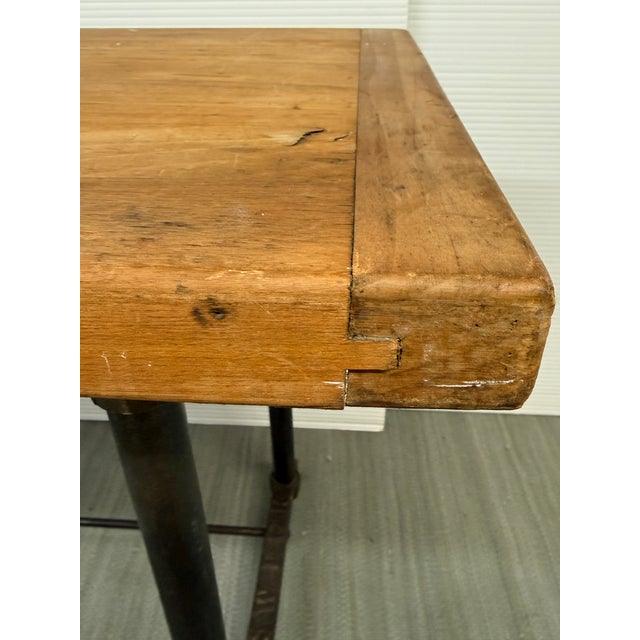 Bewick Industrial Wood & Iron Table For Sale - Image 10 of 12
