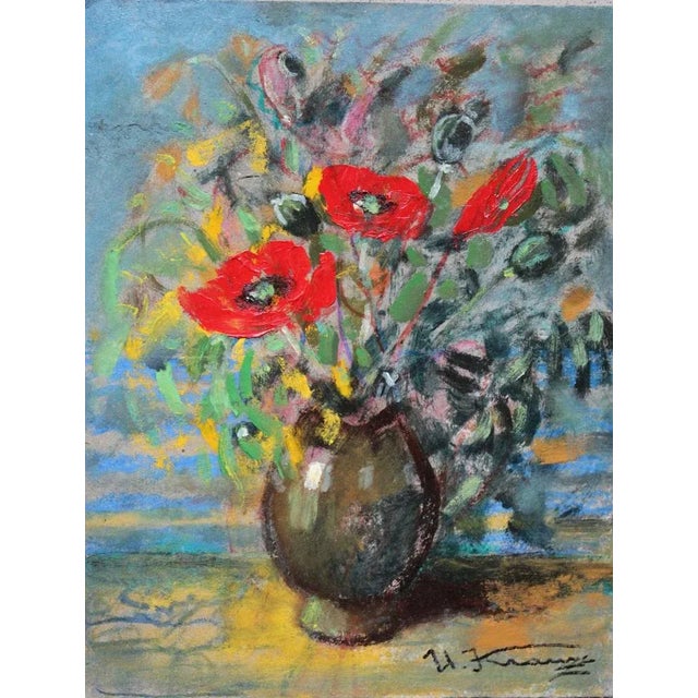 Uldis Krauze, Poppy 2021, Oil on Cardboard For Sale - Image 4 of 4