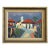 Mid-Century Modern 'Where the Palms Sway' Vintage Original Landscape Oil Painting, Framed For Sale