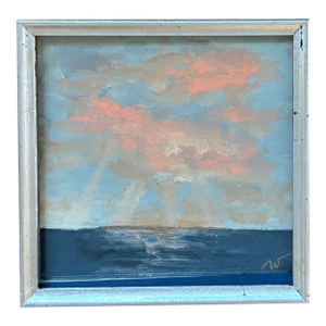2023 Original Wellon Bridgers Abstract Seascape Oil Painting, Framed