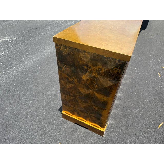 1970s Barbara Barry for Baker Mid Century Diamond Gold Leaf Cabinet Credenza, Attributed For Sale - Image 10 of 12