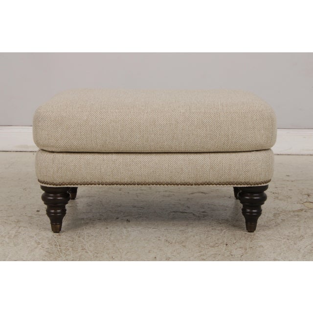 Ethan Allen Upholstered Club Chair & Ottoman For Sale - Image 14 of 18