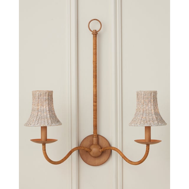 White Currey & Company Bell Whitewashed Chandelier Shade For Sale - Image 8 of 8