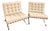 Pair of 1980s Authentic Knoll Studio Barcelona Chairs, Mies Van Der Rohe Ivory Leather For Sale