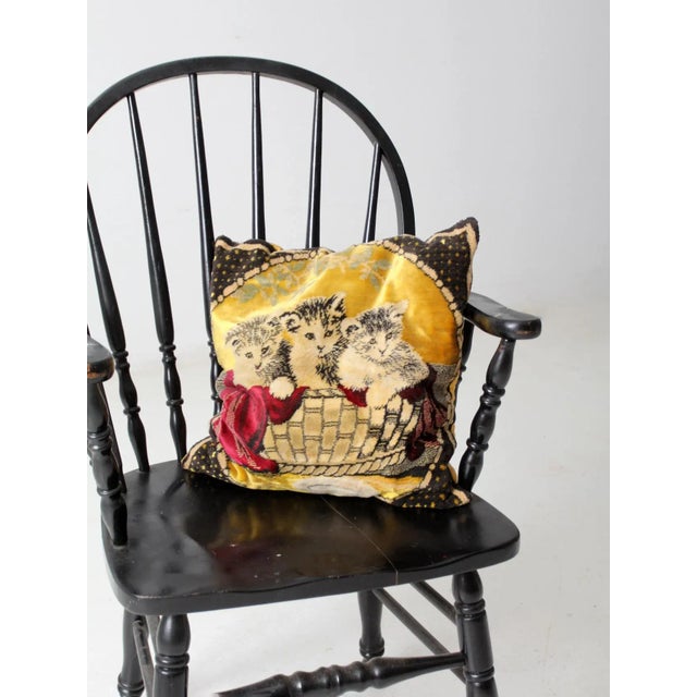 Mid-Century Modern Vintage Italian Tapestry Pillow For Sale - Image 3 of 9