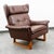 1960s Mid Century Danish Modern Lounge Chair Wingback Brown Leather High Back Armchair For Sale In Sacramento - Image 6 of 11