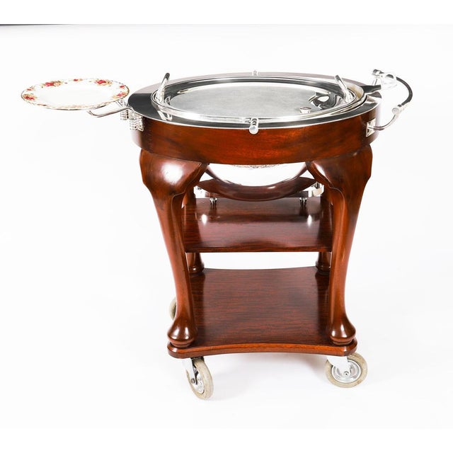 Antique Art Deco Drakes Silver Plated Beef Carving Trolley, 1930s For Sale - Image 4 of 18