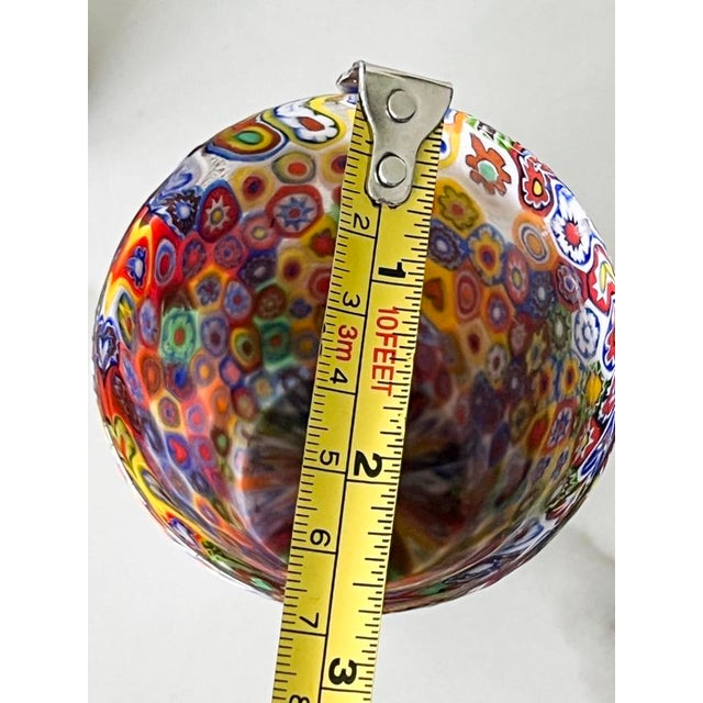 Glass Set of 2 Murano Glass Bud Vases With Murrina Millefiori. For Sale - Image 7 of 10