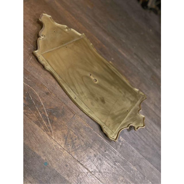 Metal Vintage Solid Brass Colonial Style Sconce Plate Base For Sale - Image 7 of 8