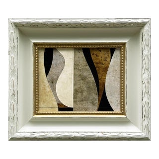 Contemporary Mid-Century Inspired Collage in Vintage Frame For Sale
