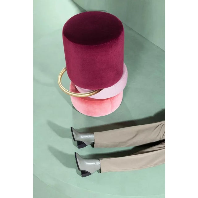 Gold Lipstick Bar Stool by Royal Stranger For Sale - Image 8 of 12