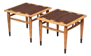 Restored Pair of Lane Acclaim Small Square Snack Tables