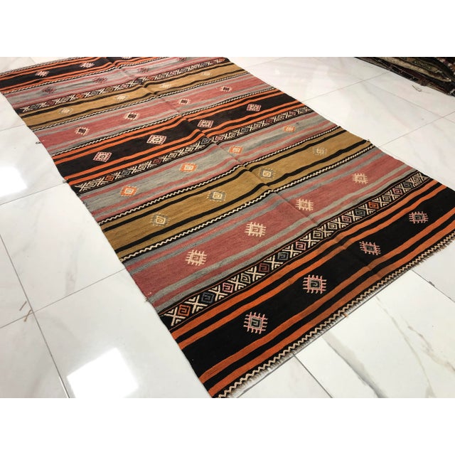 Textile 1960s Contemporary Vintage Kilim Rug For Sale - Image 7 of 11