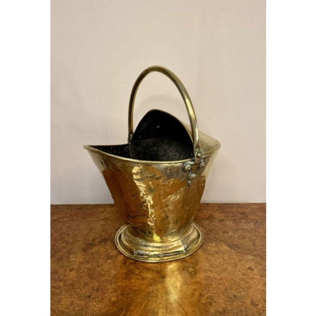 Antique Victorian Brass Coal Scuttle, 1860 For Sale - Image 4 of 5