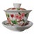 Vintage Cloisonné Enamel Porcelain Lidded Teacup & Saucer – Floral & Butterfly Motif For Sale