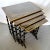 Wood Vintage Hollywood Regency Nesting Tables in Ebony Finish With Gold Painted Accents- Set of 4 For Sale - Image 7 of 13