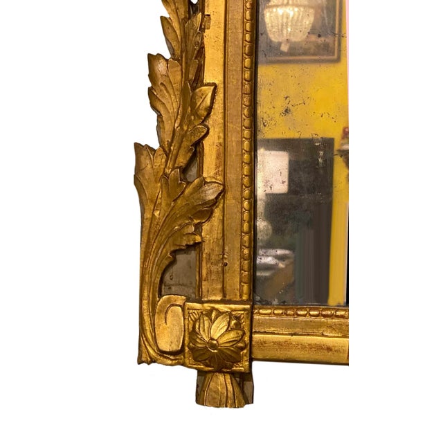 Wood Louis XVI Period Gilt Wood and Polychrome Provincial Mirror For Sale - Image 7 of 9