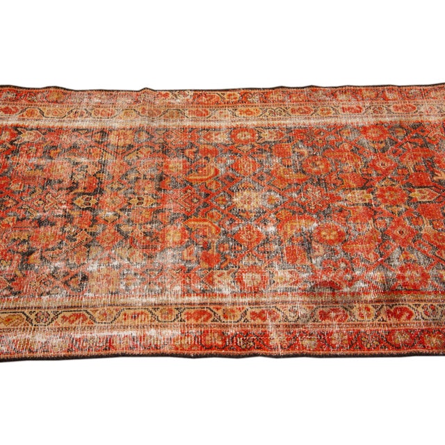 1960s 1960s Vintage Persian Distressed Handmade All-Over Red Wool Rug For Sale - Image 5 of 7