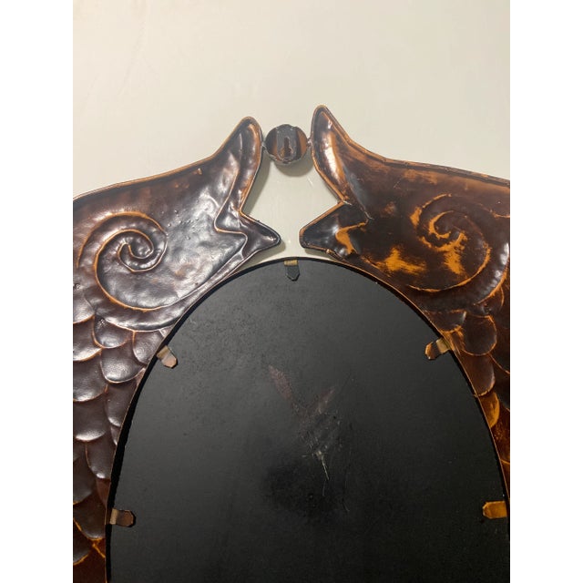 Maitland - Smith Late 20th Century Maitland Smith Style Asian Fish Metal Wall Mirror For Sale - Image 4 of 7