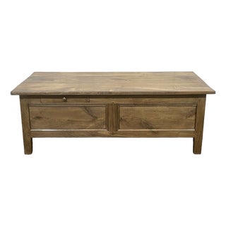 Early 20th Century Chestnut Coffee Table with 2 Drawers For Sale