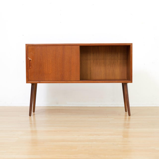 Mid Century Danish Teak Sideboard Cabinet For Sale - Image 4 of 10