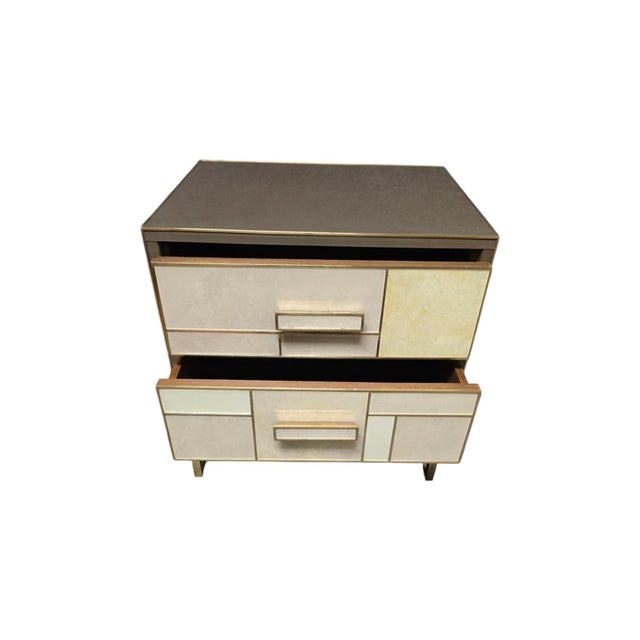 Bedside Table in Walnut and Stone-Effect Glass from Justfurnituress SRL For Sale - Image 10 of 18