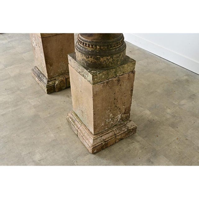 English Pair of 19th Century Cast Stone Garden Urns For Sale In Baton Rouge - Image 6 of 16