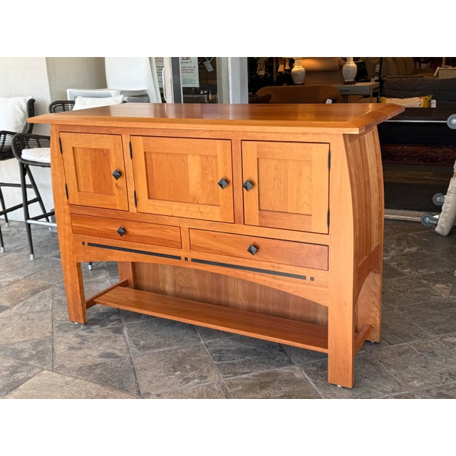 Simply Amish Aspen Large Open Sideboard For Sale - Image 4 of 13
