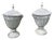 19th Century English Classical Lead Garden Urns with Covers Grey - A Pair For Sale