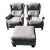 Elevate Your Living Space With This Exquisite Pair of Recliners & Matching Ottoman For Sale