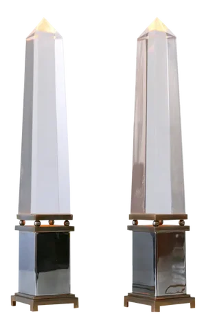 Acrylic Glass Obelisk Table Lamps by Sandro Petti for Maison Jansen, France, Set of 2
